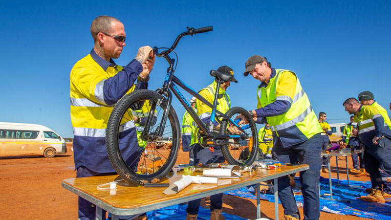 Kalgoorlie Miner: Mining contractors at Norton Gold Fields’ heap leach project donate bicycles to disadvantaged children